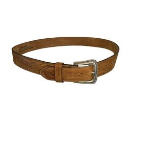 Tony Lama Tan Leather Embossed Belt waist size 36